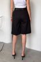 Pleated City Boy Belted Fabric Shorts - Black - 7