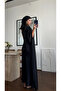Black Bandana One-Sleeve Satin Dress - 10615 - 5