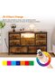 8-Drawer LED TV Stand with Power Supply and USB Port, 22 Light Modes, Wide Storage Cabinet with Wooden Top for Bedroom/Living Room, Fabric Drawers, Fits - 5