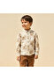 Long Sleeves Shirt with Leaf Embroidery