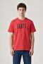 Lse Ss Relaxed Fit Tee Ssnl Serif Logo C Red Men's T-Shirt Cotton Tshirt