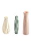 3-Piece Decorative Dust-Proof Vase Set Pink/Mint Green/White 23 x 8.5centimeter
