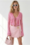 Women's Pink Lace-Up Detailed Boho Lace Blouse Blz-19003228 - 2