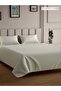 100% Cotton Queen Flat Bedsheet with 2 Pillow covers - 300Tc Urban Grid - Ivory - 2