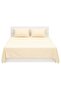 3-Piece Bedding Sheets With Pillowcases cotton_blend Cream 240 x 260cm