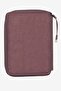 Zippered Portfolio Dried Rose – Card Holder, Coin Compartment, Multi-Compartment Unisex Wallet 17X12 cm - 3