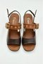 Troklu Belt Detailed Heeled Shoes Women's Sandals Bitter Brown - 7