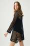 Draped Knitwear Mini Beach Dress Black - 4