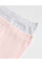 Girls Pink and Grey & Ribbed Cycling Shorts Pack Of 2 - 5