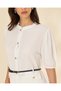 Women's Ivory Casual Belted Blouse - 4
