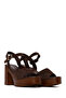 Women's Brown Buckle Platform Thick Heeled Suede Leather Sandals 26Sfd181710 - 2