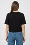 Women Crew Neck Short Sleeve Brand Logo T-Shirt, Black - 4