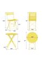 Outdoor Patio Furniture Set 3-Piece: Folding Metal Bistro Table & 2 Chairs, Weather-Resistant & Space-Saving for Garden Balcony Yard, Modern Conversation Set (Flat Tube Yellow) - 7