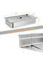 6 Pack Hotel Pans,4" Deep Full Size Steam Table Pans,Full Size Food Pan,Half Size Hotel Pans[NSF Certified],Catering Food Pan Commercial Stainless Steel,Handle + Lid - 7