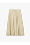 Viscose Fabric Long Balloon Skirt with Tie Waist and Pockets - 4