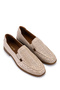Women's Genuine Leather Beige Loafer Shoes - 2
