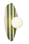 Espe Green Striped Travertine Marble Opal Glass Globe Wall Sconce G9 Bulb Included Modern Lamp with Button Switch - 5