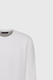 Men's Ecru Cotton Slim Fit Crew Neck Jacquard Stretch T-Shirt - 7