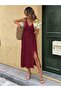 Eye-Catching Elegance Women's Strappy Double-Breasted Collar Slit Detailed Midi Wrap Dress - 2