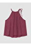 Lcwaikiki Classic Burgundy Halter Neck Gathered Blouse - 3