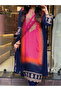 Blue Chinon Silk Bandhani Kurta Set - FFT8097 | Blue
