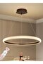 LIGHTING LED Modern Chandelier, Remote Control, 1 Ring, Brown, 34W, Height & Color Adjustable