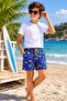 Boy's Patterned Swim Shorts Pool Swimsuit M00835 Cobalt Blue - 2