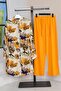 Mustard and Khaki Floral Patterned Women's Shirt Tunic - 2