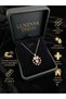 Steel Pink Heart Stone Bow Detailed Women's Necklace Gold-Silver Color 316L Stainless Jewelry Jewel - 2