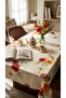 Premium Suede Tablecloth Panel Pattern Peony Floral Digital Printed Balcony Summer Garden Picnic and Dining Table Cover |   Supersonic Laser Cutting