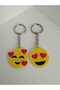 Set of 10 3D Emoji Keychains - Fun Facial Expressions Birthday Party Gift and Bag Decoration - 7