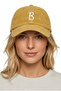 Letter B Yellow Embroidered Washable Vintage Unisex Hat