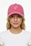 Pink Embroidered Washable Vintage Unisex Hat with Letter C - 2