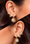 Gold Color Steel Zircon Stone Square Baguette Figured 6-Piece Hoop Earring Set - 2