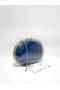 Navy Blue Color Rustic Material Design Evening Dress Clutch with Chain Strap Hand-Held Wedding Engagement Evening Bag - 3