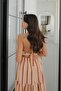 Colorful Vertical Striped Dress with Tie Detail - 6
