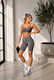 Women's Mink High Waist Soft Textured Gathering Premium Short Leggings - 3