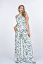 Women's Blue Pearl Collar Floral Patterned Double Suit Stylish Daily Comfortable 1325