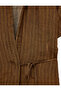 X Melis Ağazat - Comfortable Fit Short Sleeve Double-Breasted Striped Shirt with Tie Detail - 6