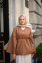 Women's V Detail Bat Sleeve Linen Waist Tie Tunic Taba - 2