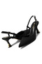 Women's Thin Heeled Satin Evening Dress Shoes with Gold Heel Detail High Heeled Shoes - 3