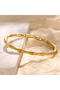 1pc elegant 304 stainless steel bamboo knot bangle bracelet for men and women, perfect for gifting and daily wear. - 3