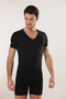 Men's V-Neck Short Sleeve Cotton Lycra 3-Piece Undershirt 712-713 - 2