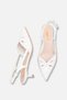 Miley White Pointed Toe Slingback Women's Heeled Shoes