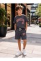 Boy's Slogan Text Embroidered T-Shirt - Shorts Bottom Top Set - 2