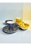Decorative 2-Person Tulip Design Fully Handmade Coffee Cup Set and Snack Bowl-Sauce Bowl - 2