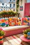 Cat Patterned 4-Piece Throw Pillow Cover Set with Flower Glasses - 2