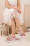 Butiq 8311 Velcro Girls' Sandals with Pearl Bead Accessories