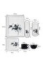 27 piece Porcelain Dinnerware Set, Set for 6, Microwave & Dishwasher Safe, Black Floral - 6