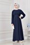 Beli Buckle Detailed Hijab Dress-Dark Blue - 3